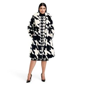 Women’s houndstooth faux fur coat Sergio Hudson X target black/white